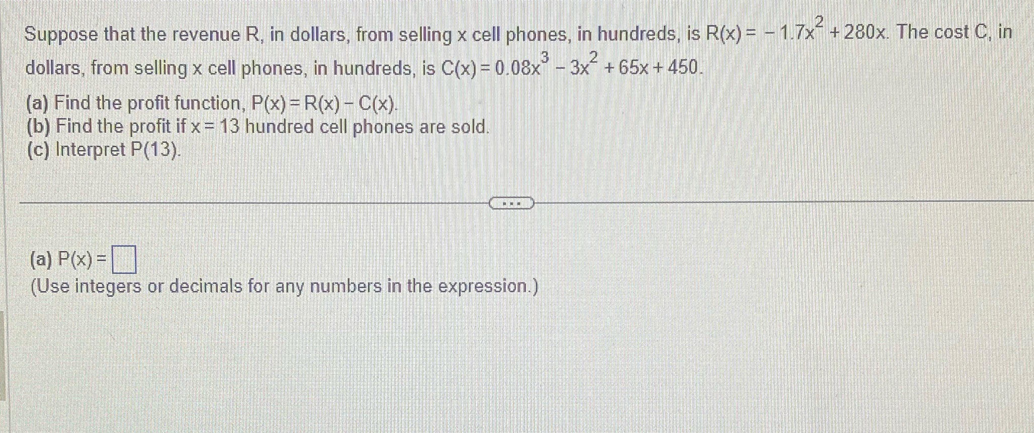Suppose that the revenue R, in dollars, from