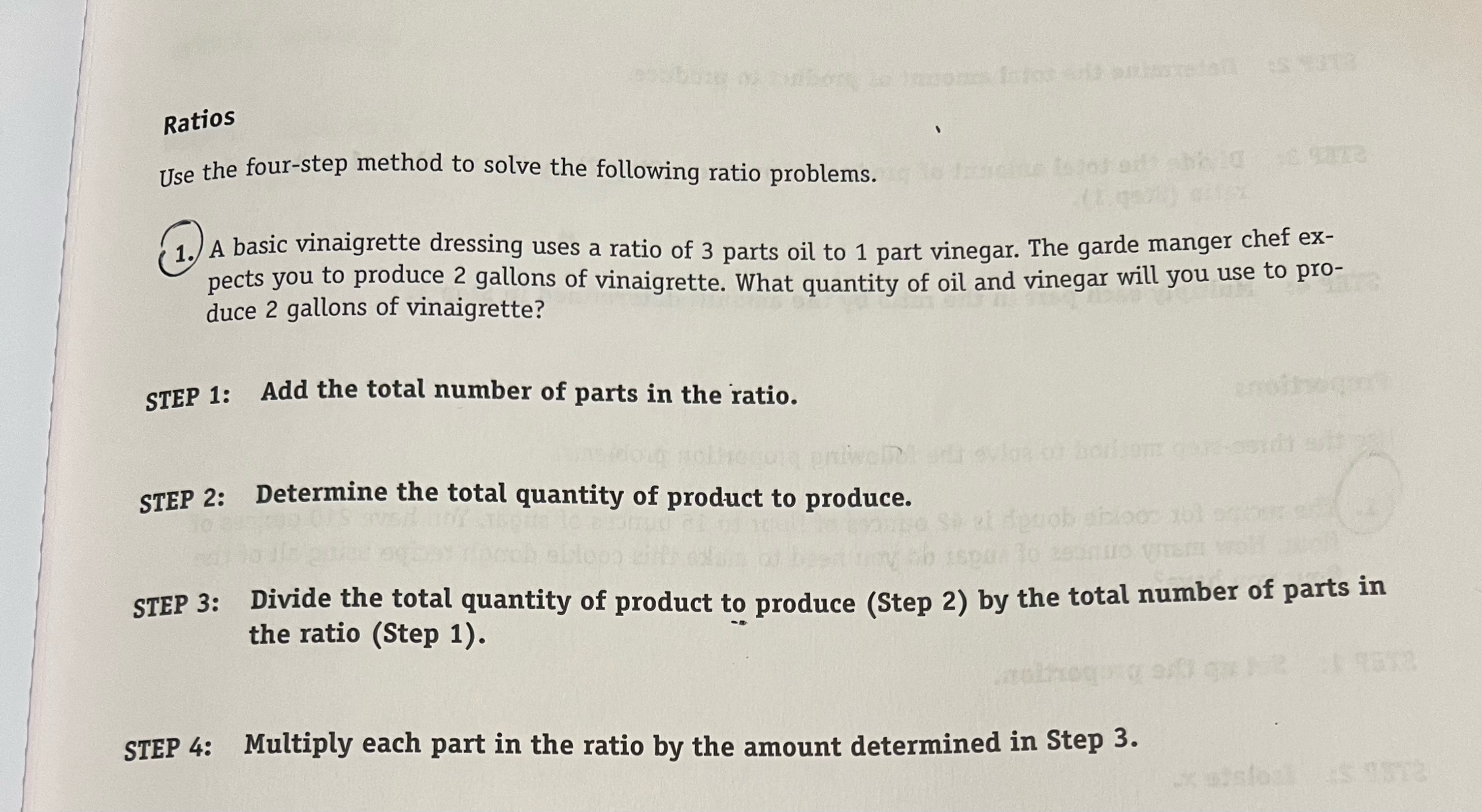 Ratios Use the four-step method to solve the
