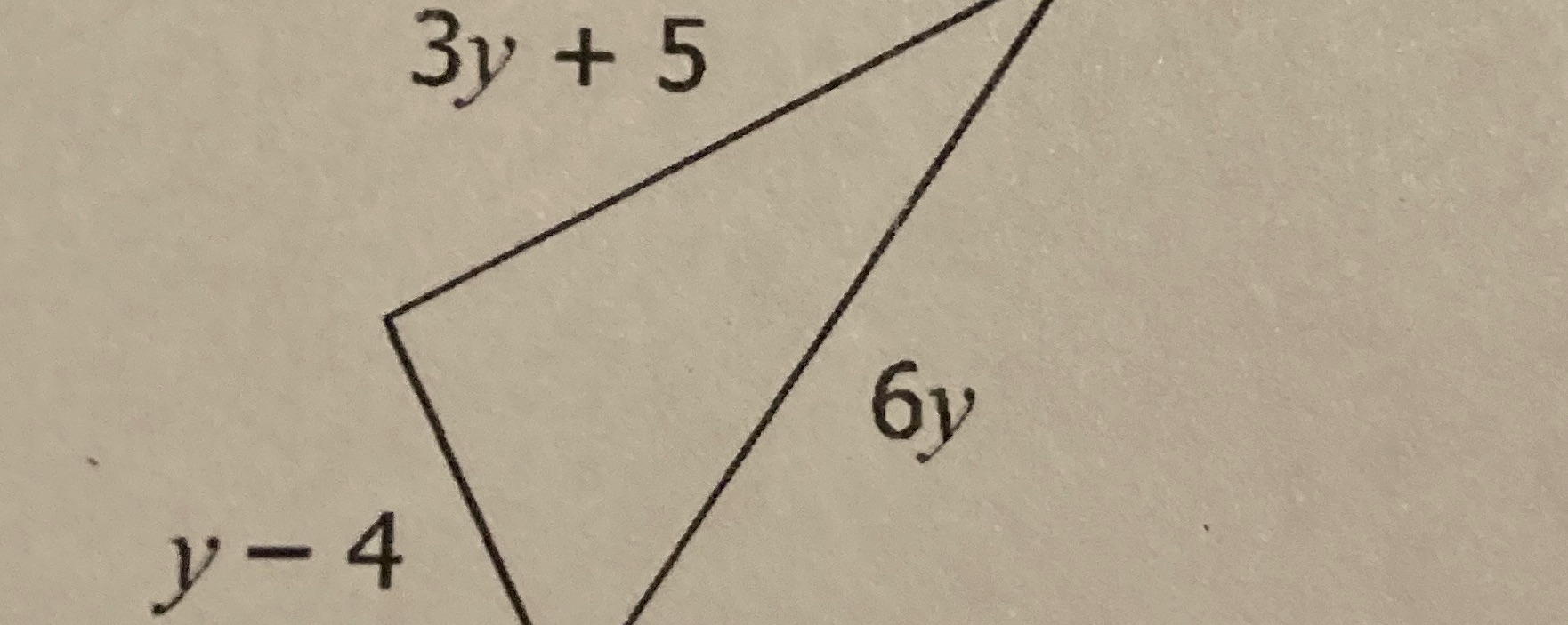 Write the perimeter of the triangle as the