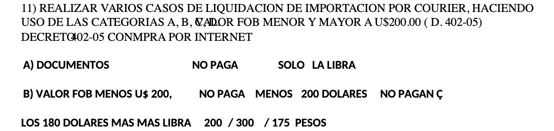 11) REALIZAR VARIOS CASOS DE LIQUIDACION DE
