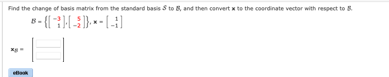 Convert the coordinate vector [x]s from the given