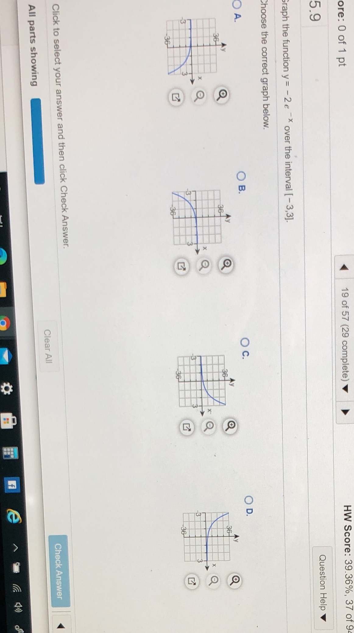 ore: 0 of 1 pt 19 of 57 (29 complete) HW Score: