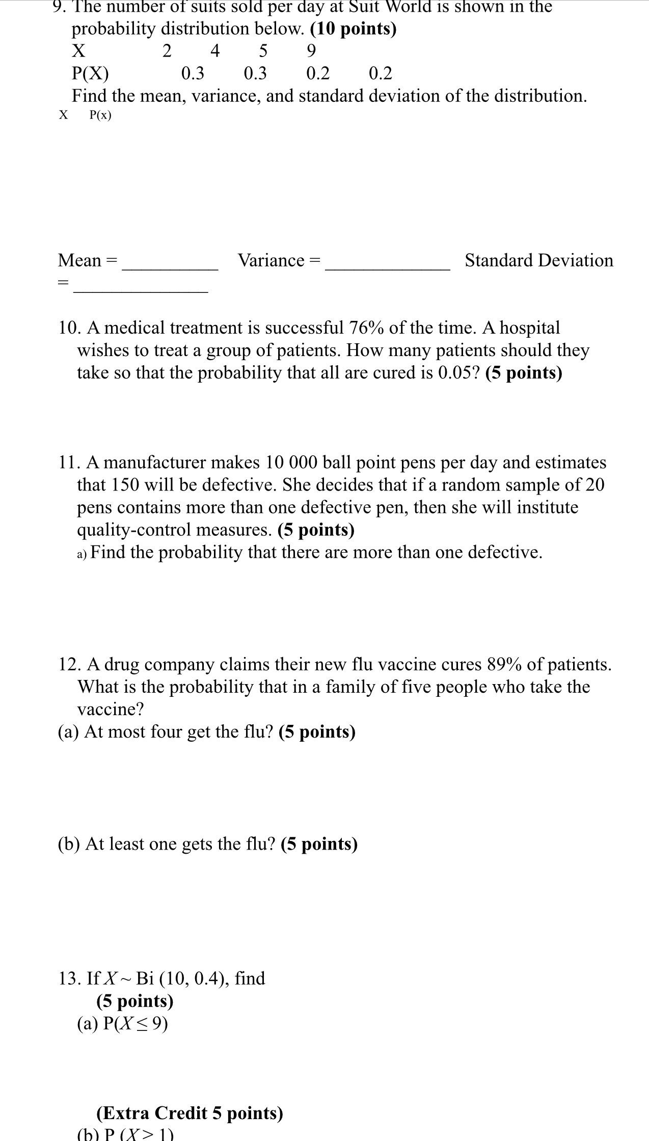 9. The number of suits sold per day at Suit World