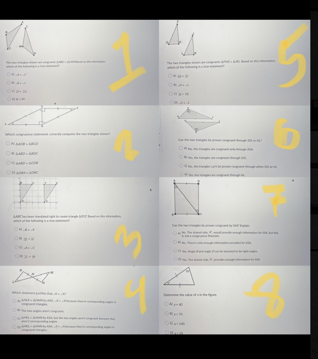 All questions except number 9 will include a