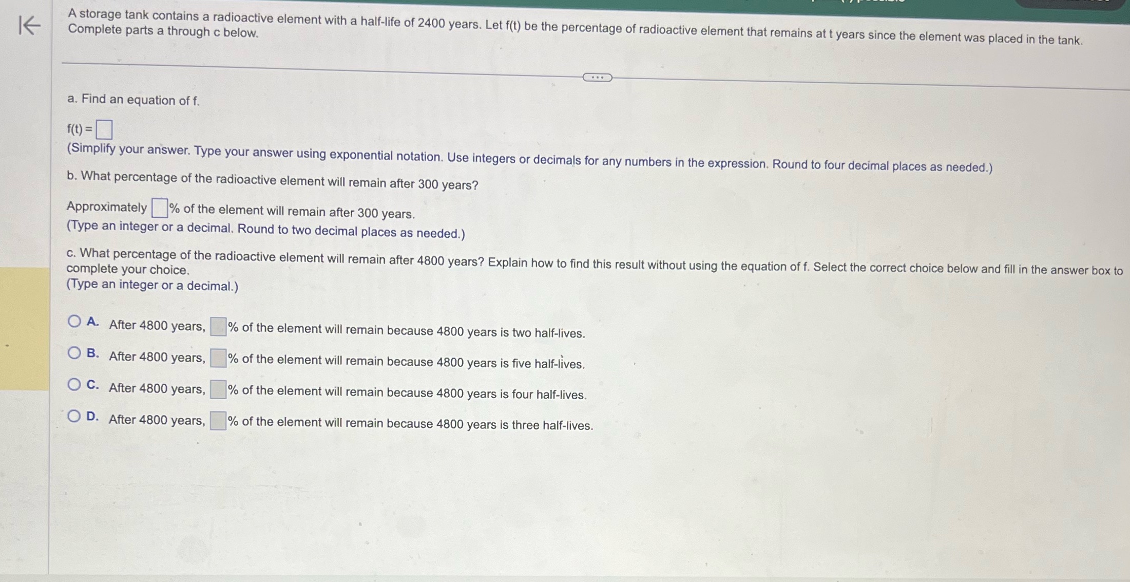 K A storage tank contains a radioactive element