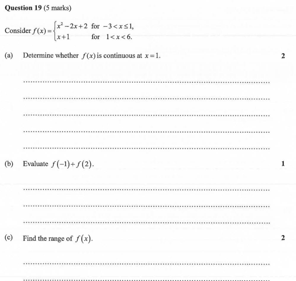 Question 19 (5 marks) Consider f (x) = x2 - 2x+2