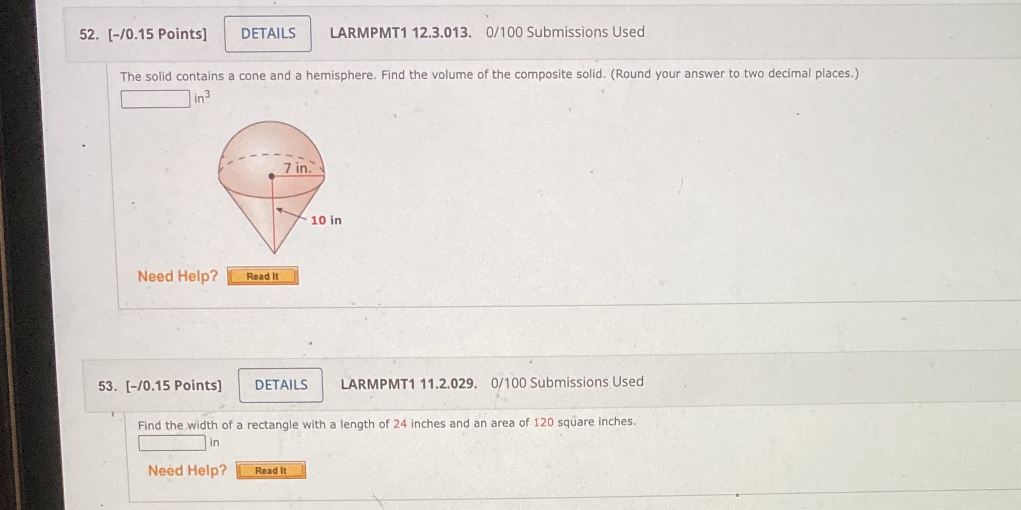 52. [-/0.15 Points] DETAILS LARMPMT1 12.3.013.