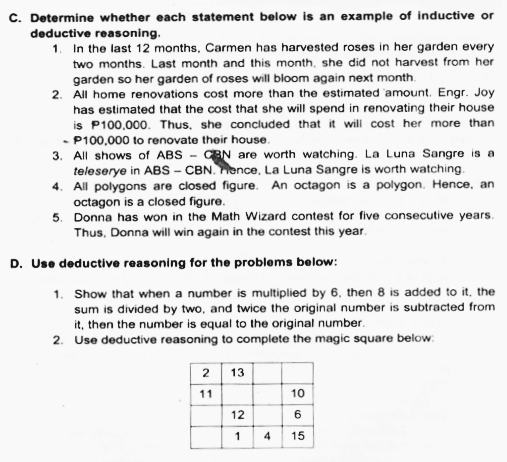 help me answer the following from my Mathematics