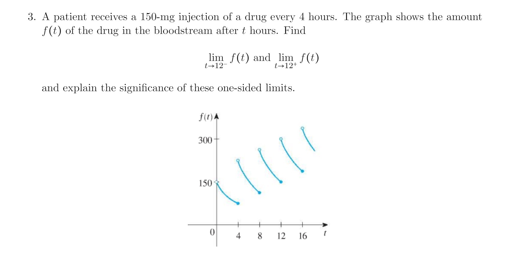 3. A patient receives a 150n1g injection of a