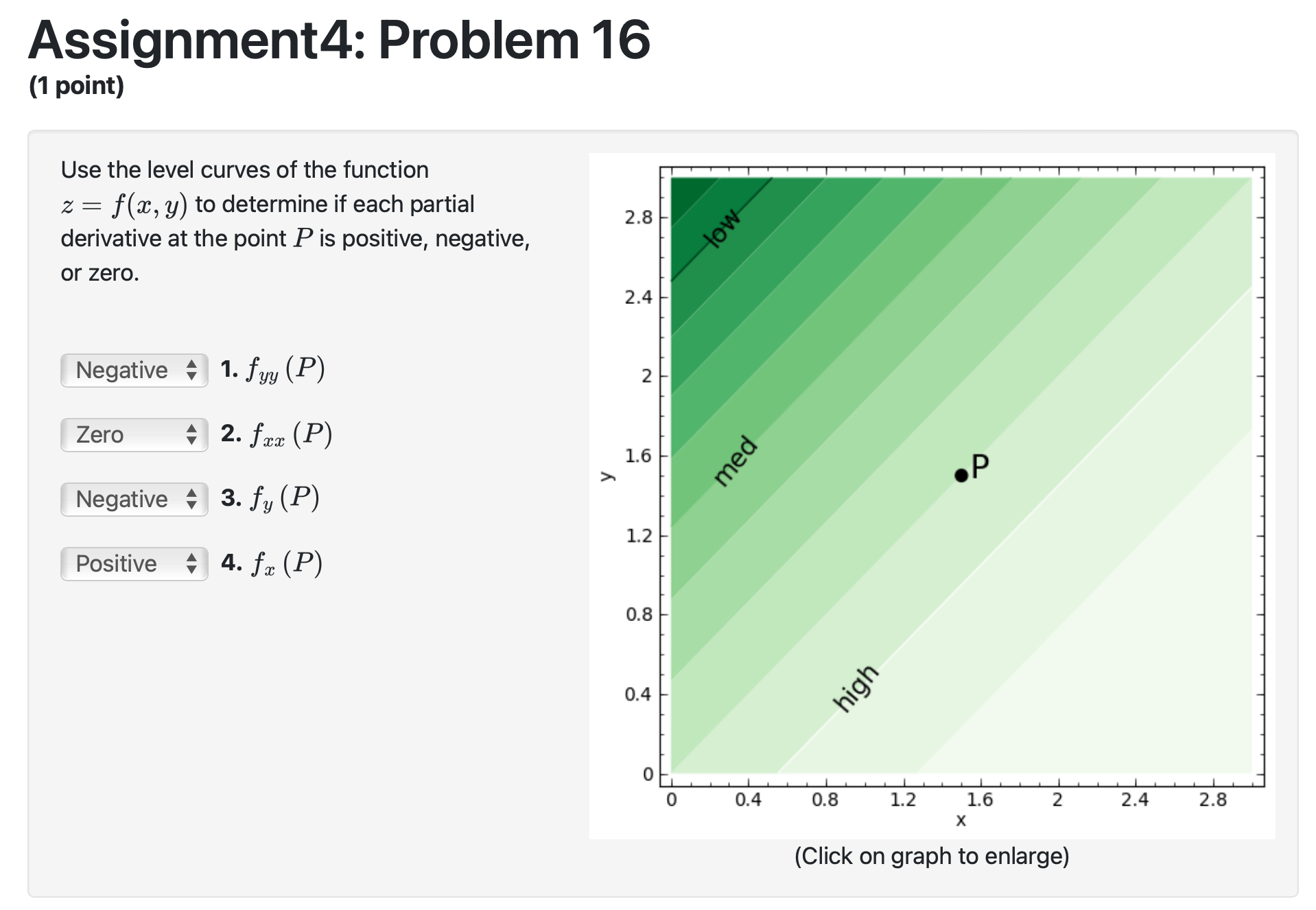Assignment4: Problem 15 (1 point) Use the level