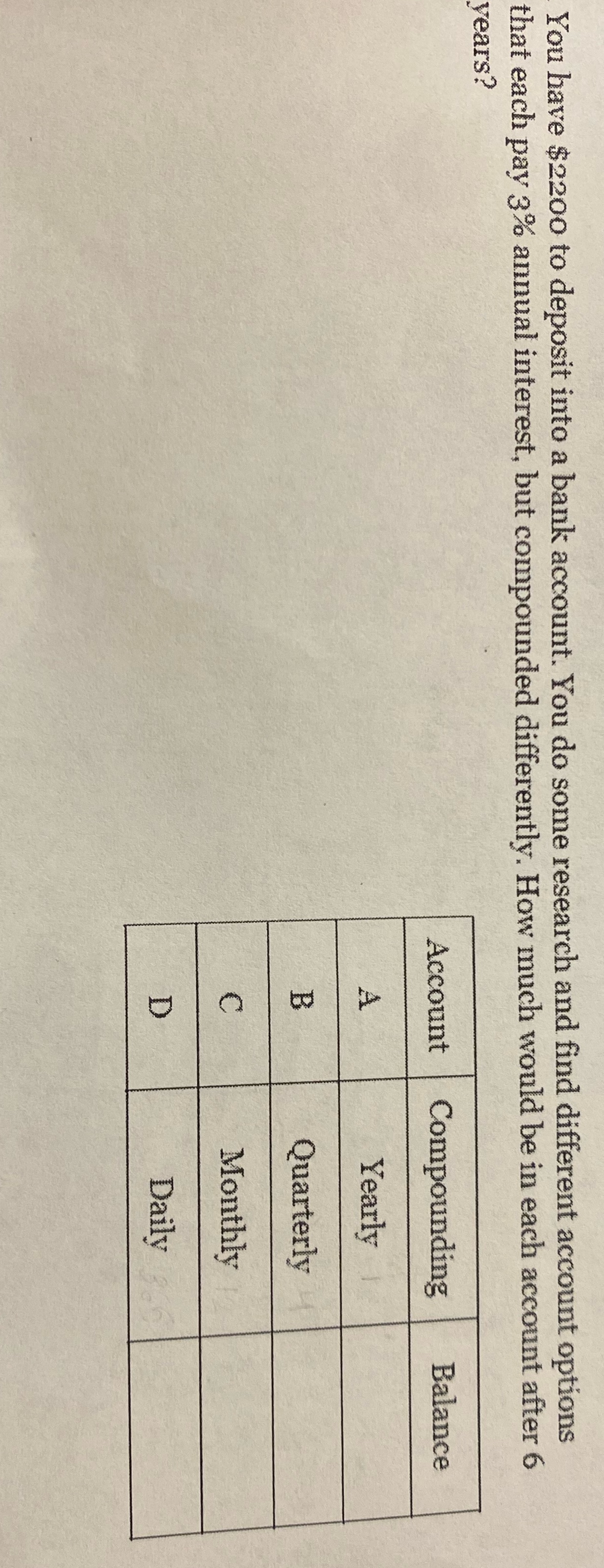 How much would be in each account after 6 years?