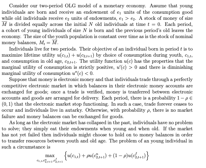 Consider our twoperiod DLG model of a monetary