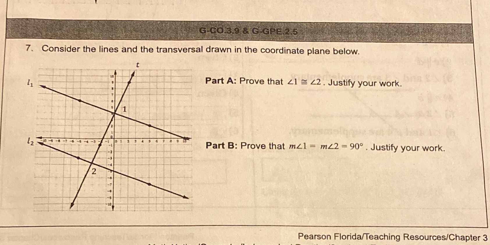G-CO.3.9 & G-GPE.2.5 7. Consider the lines and