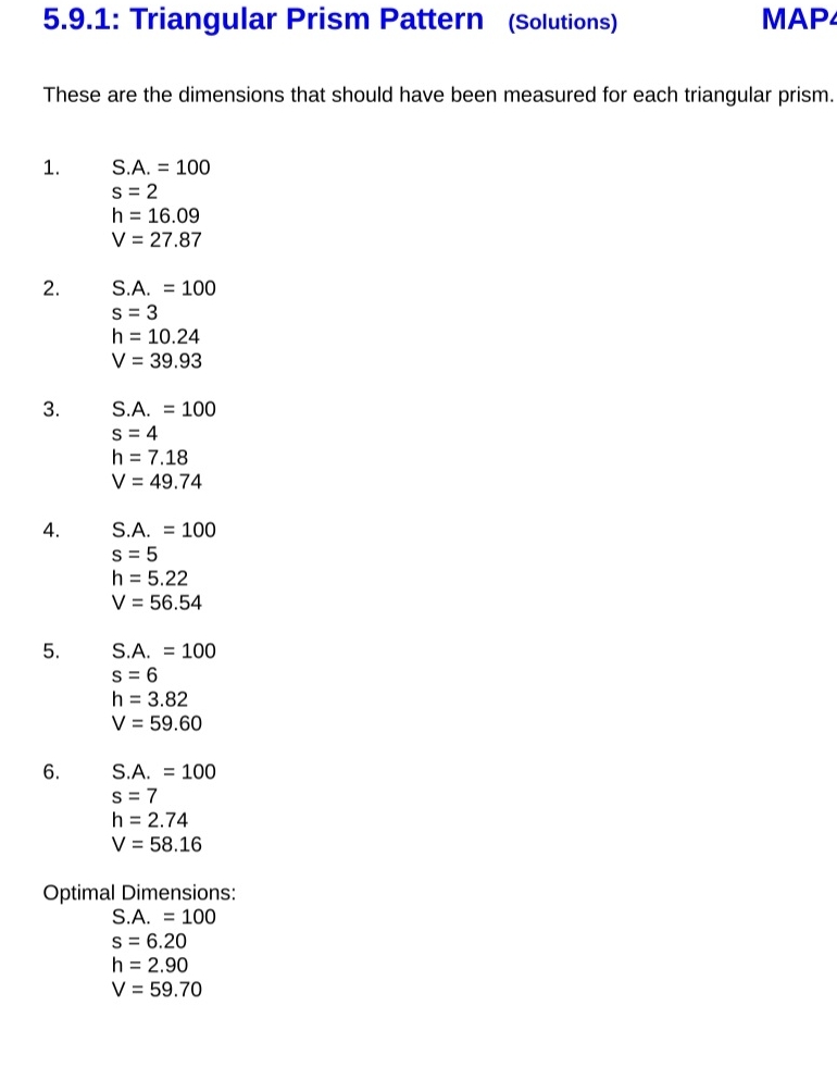 Triangular prism pattern 5.9.1: Triangular Prism