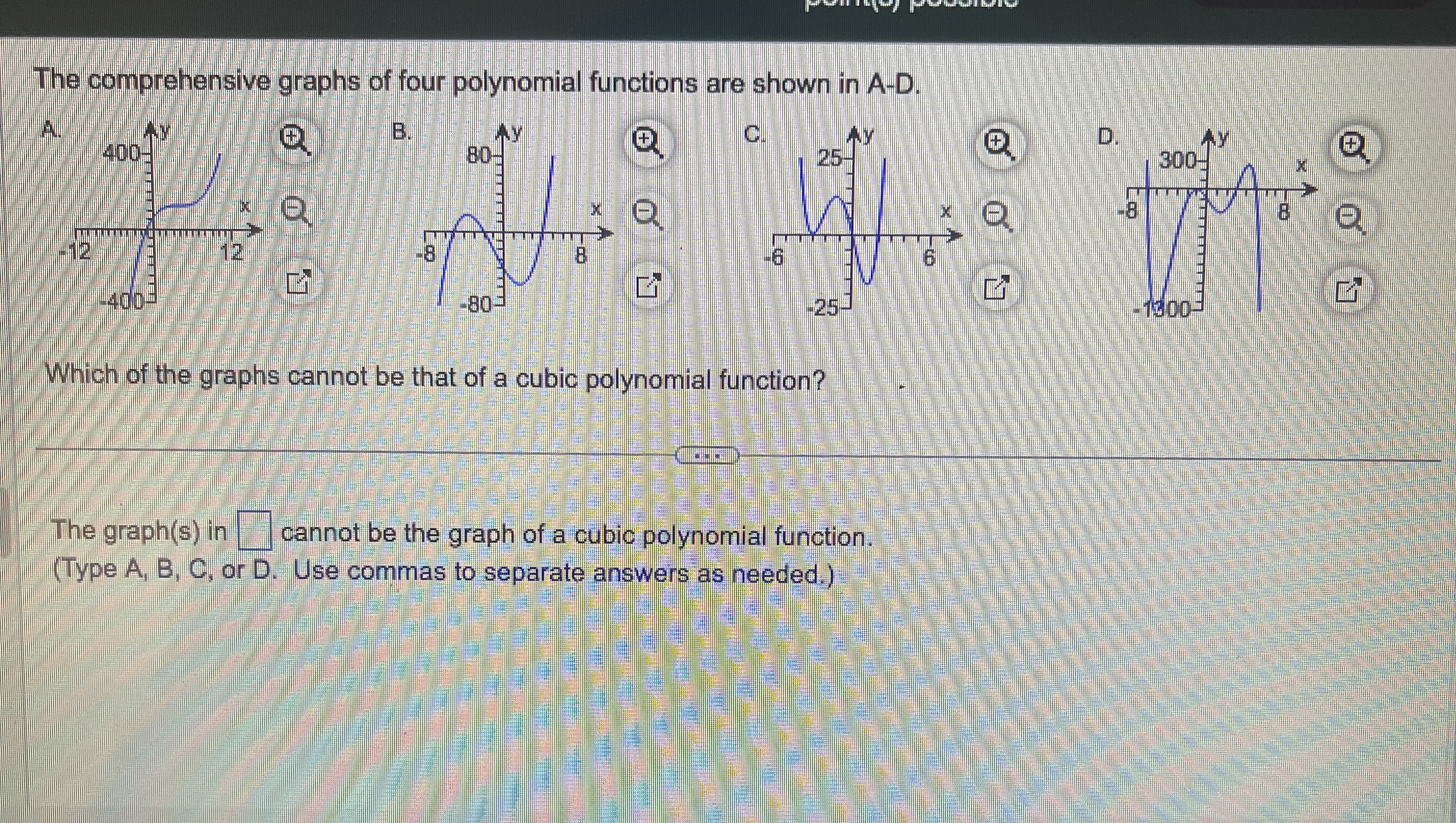 \f\fThe comprehensive graphs of four polynomial