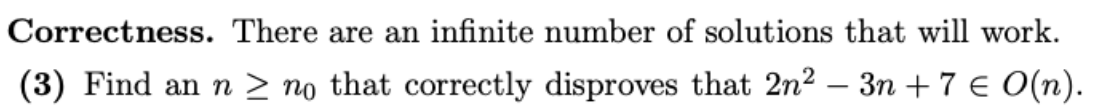 \fCorrectness. There are an infinite number of