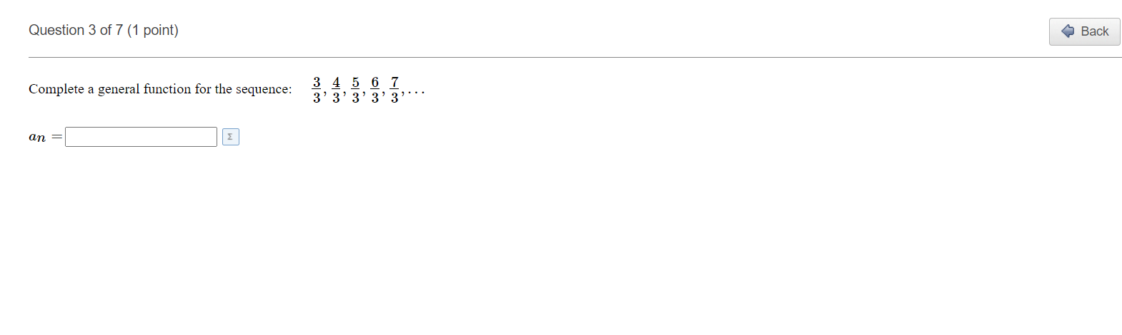 Question 1 of 7 (1 point) Back Question 1 v Next