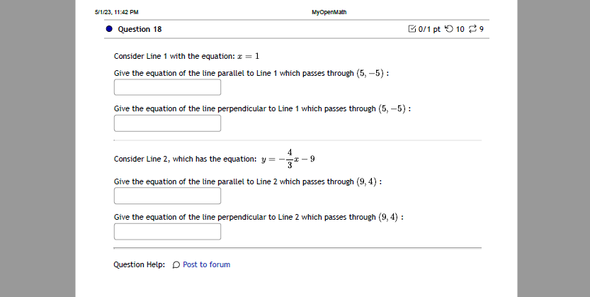 Question 11 0/1 pt 1 10 15 -4 -3 -2 -7 Find the