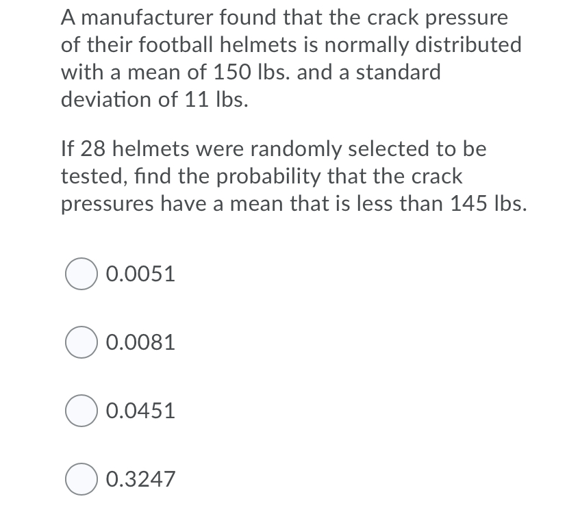 Find the probability that the crack pressures