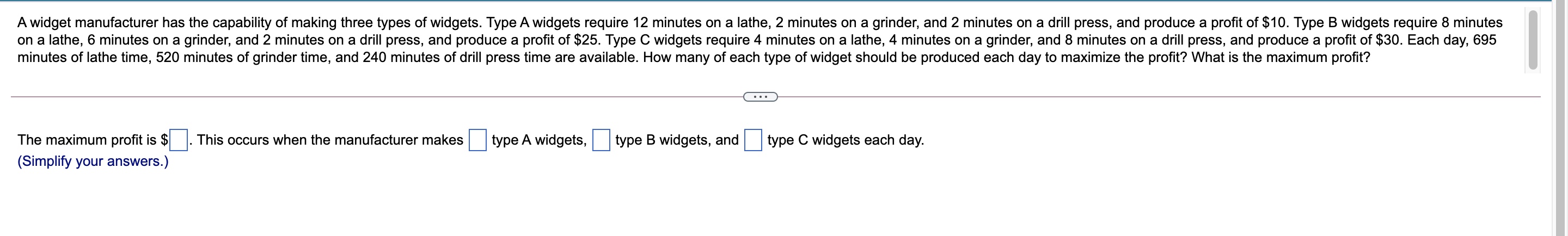 Awidget manufacturer has the capability of making