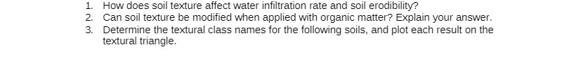 1. How does soil texture affect water