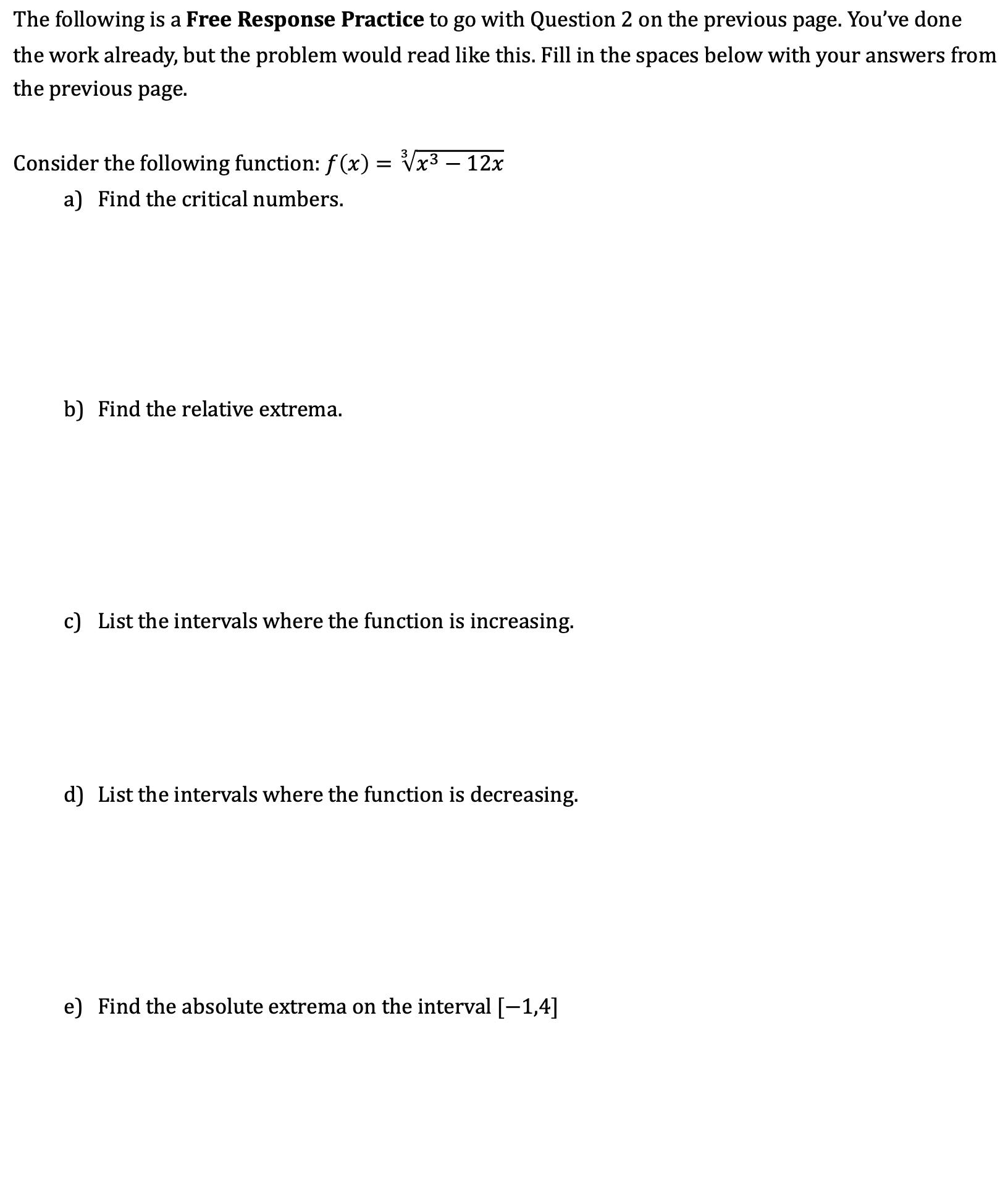 Calculus : I have already done the first part and