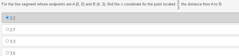 For the line segment whose endpoints are A (0, 0)