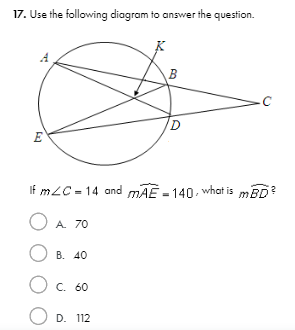 17. Use the following diagram to answer the