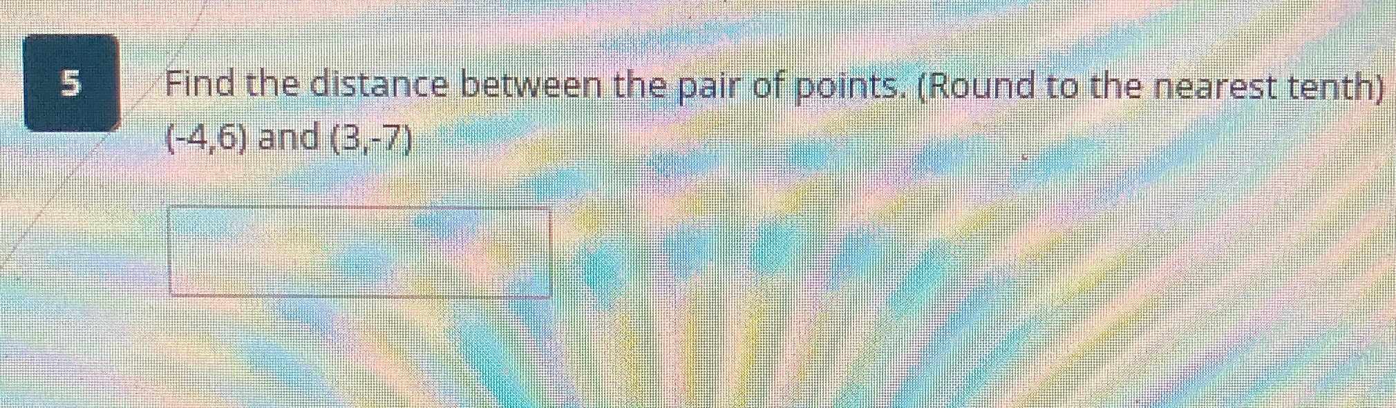 Find the distance between the pair of points.