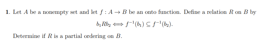 1. Let A be a nonempty set and let f : A - style=