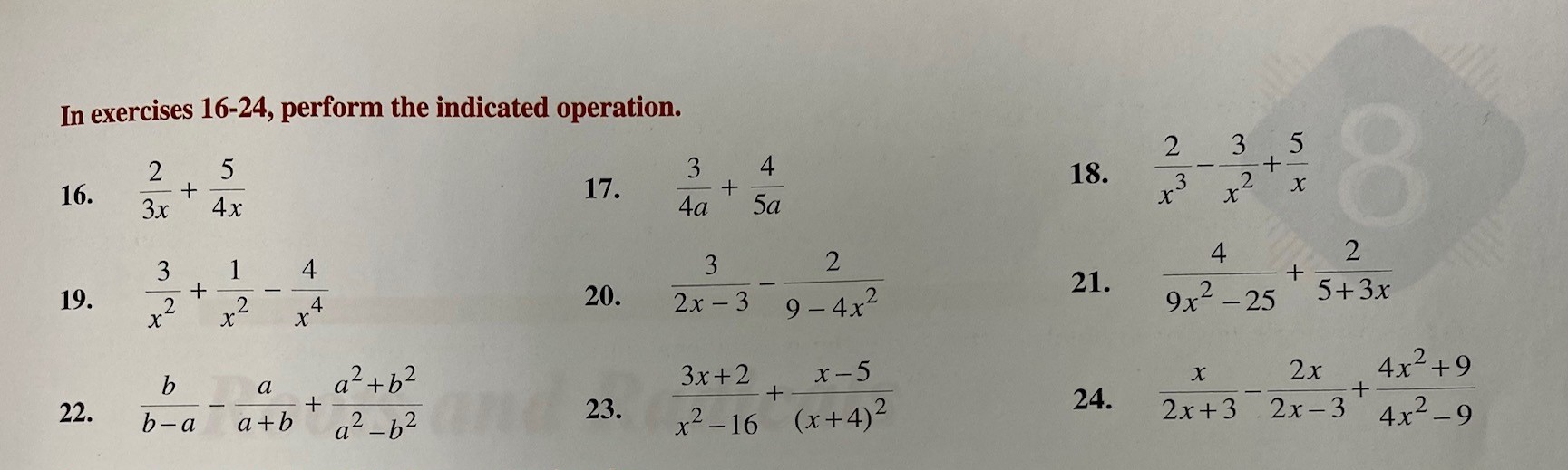 \fob In exercises 12-13, find the least common