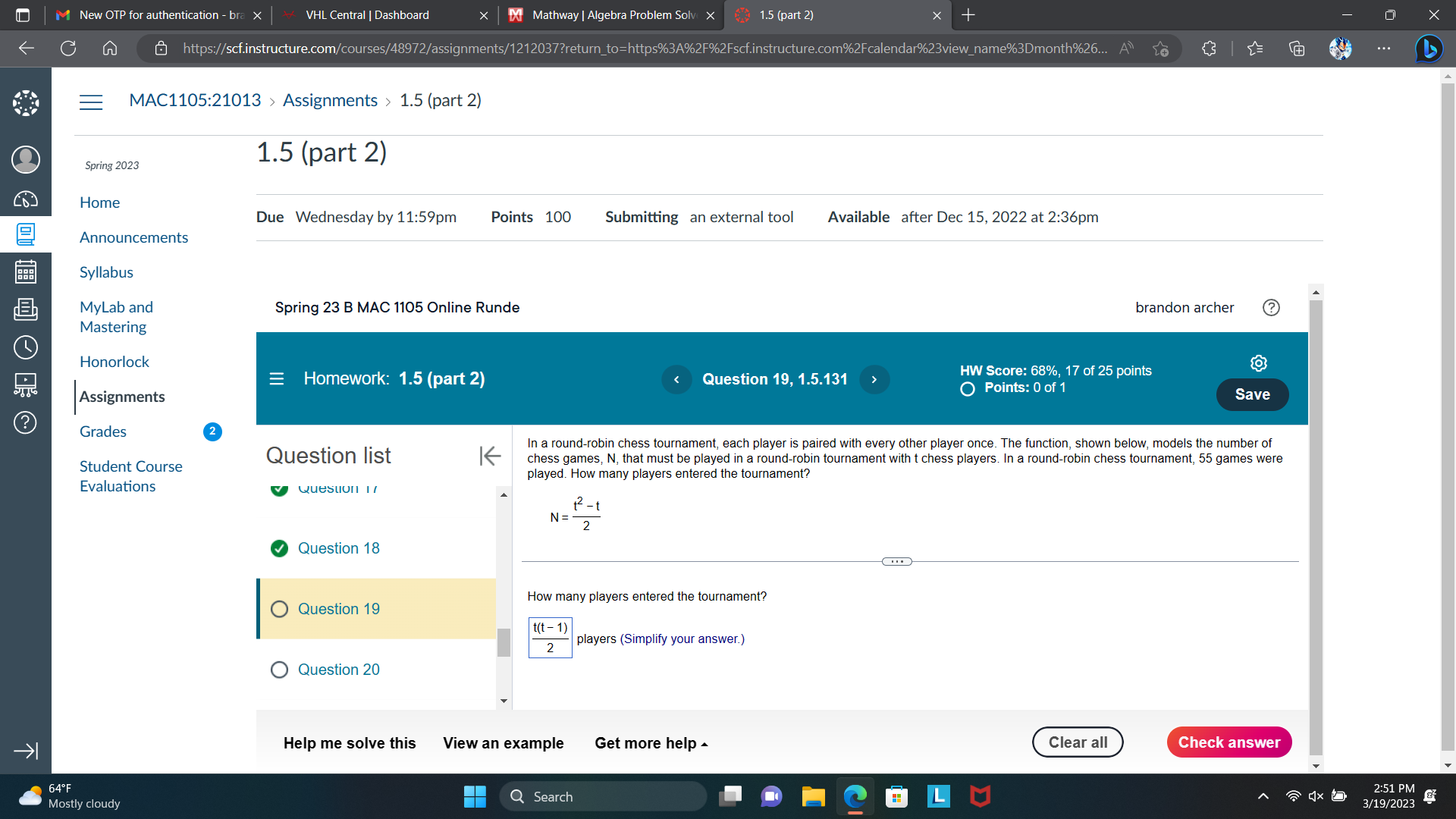 M New OTP for authentication - bra X * VHL