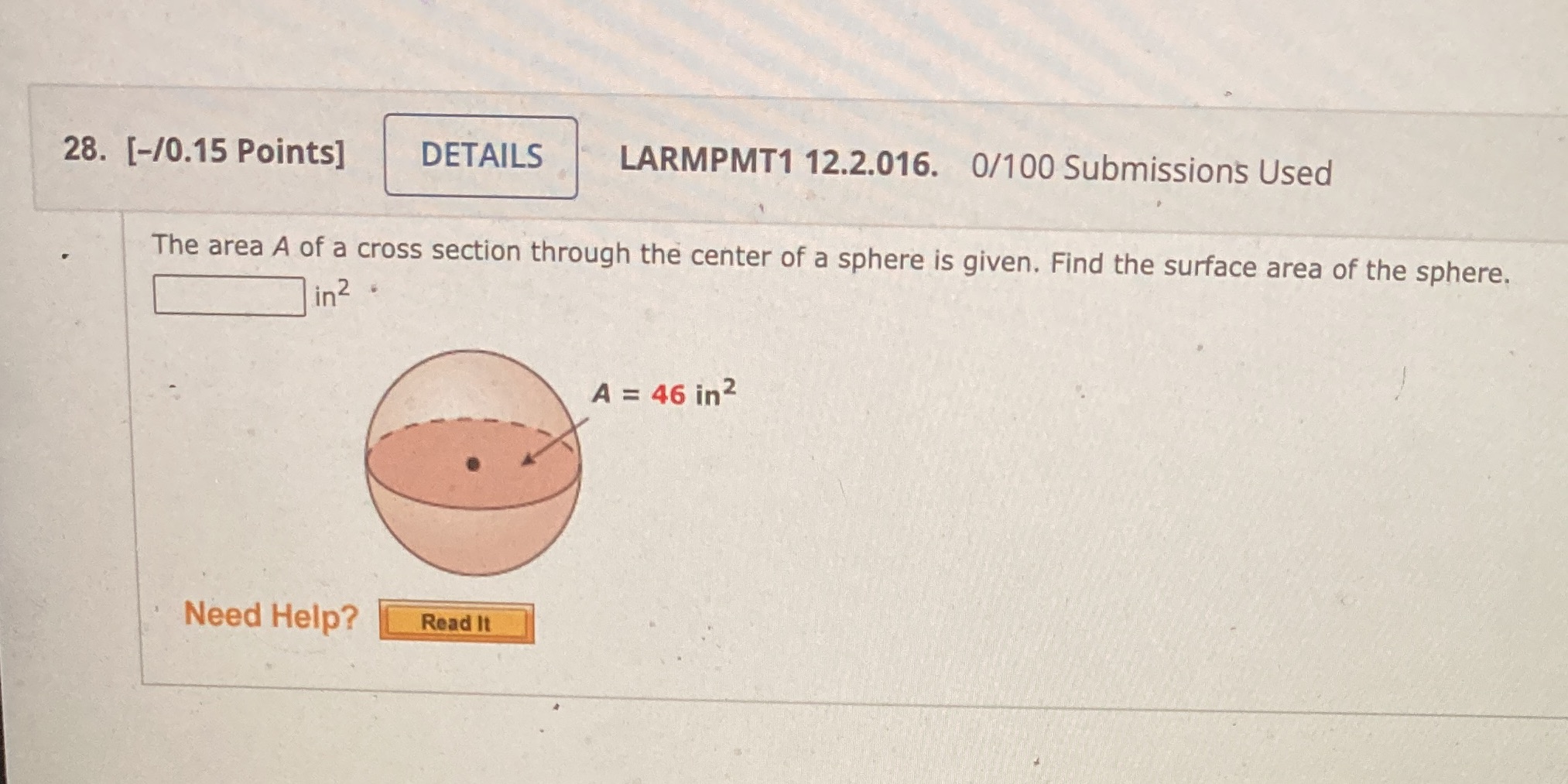 28. [-/0.15 Points] DETAILS LARMPMT1 12.2.016.