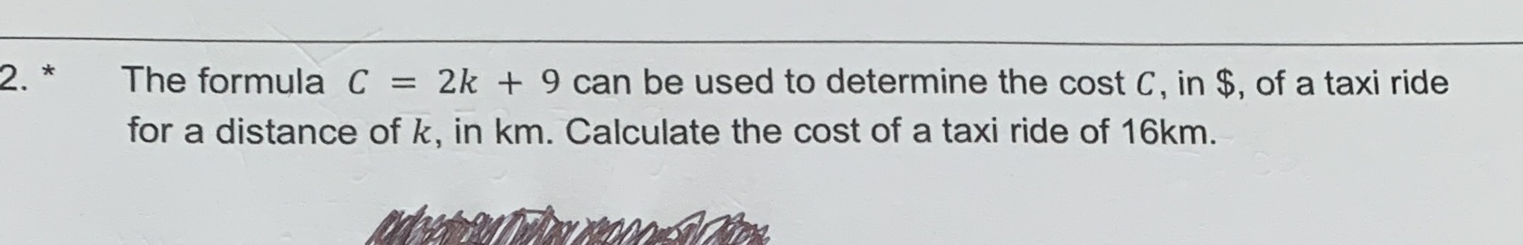 2 * The formula C = 2k + 9 can be used to