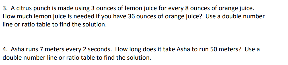 3. A citrus punch is made using 3 ounces of lemon