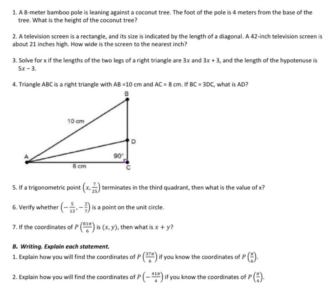 with detailed and clear solution 1. A 8-meter