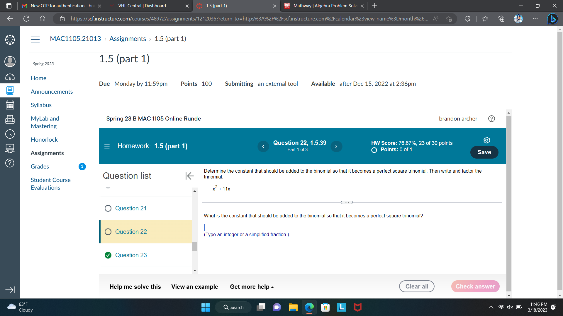 M New OTP for authentication - bra x VHL Central
