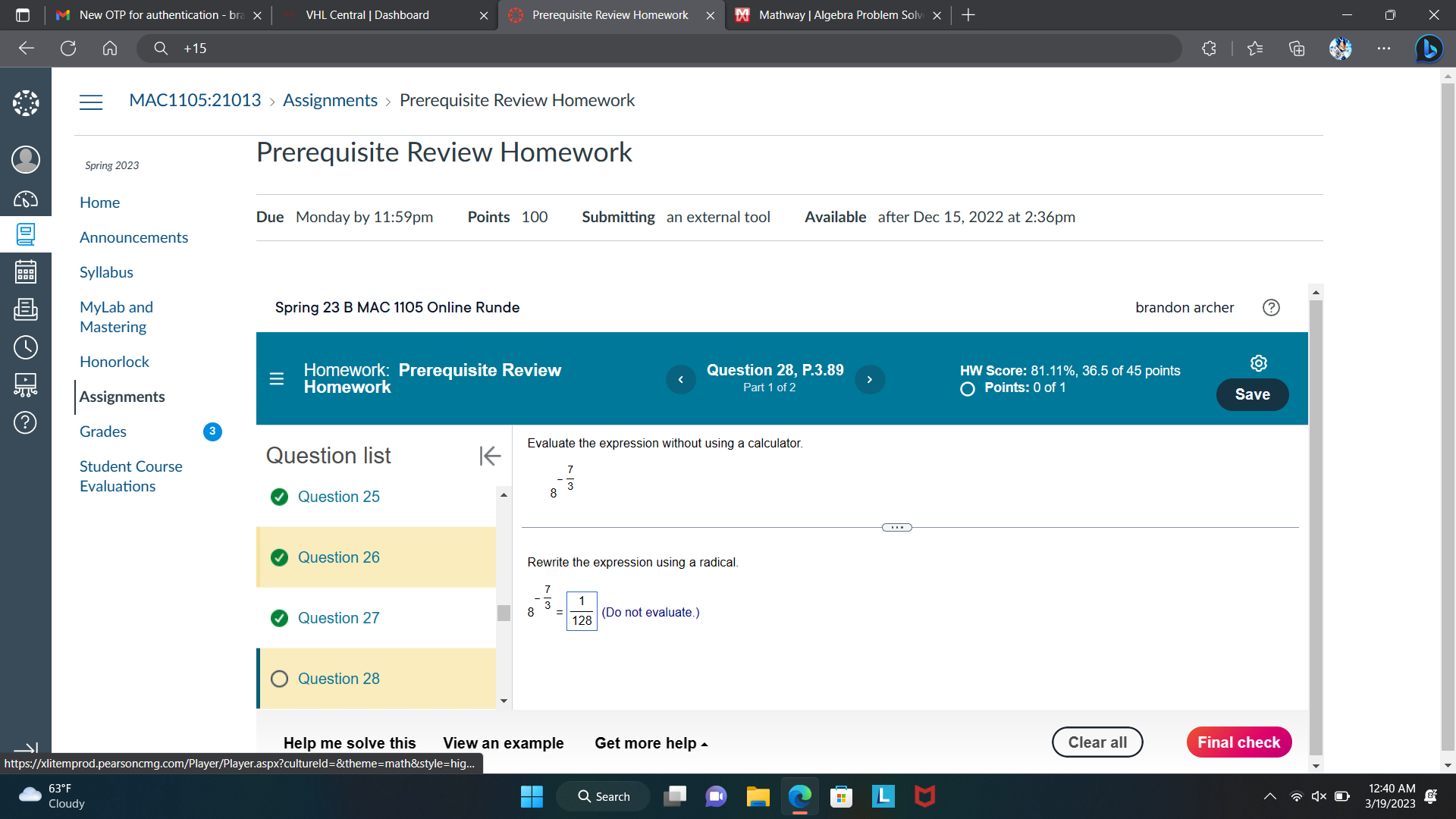 M New OTP for authentication - bra x VHL Central