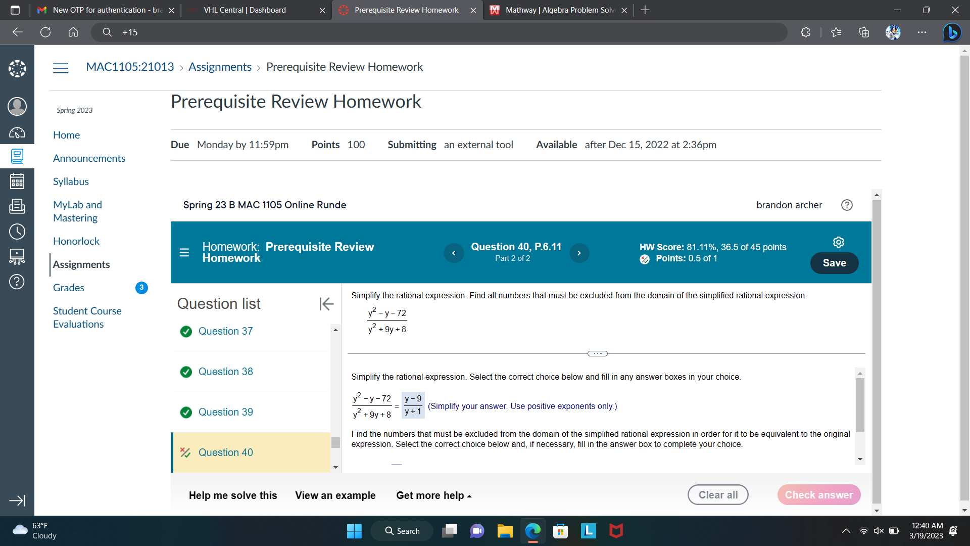 M New OTP for authentication - bra x VHL Central