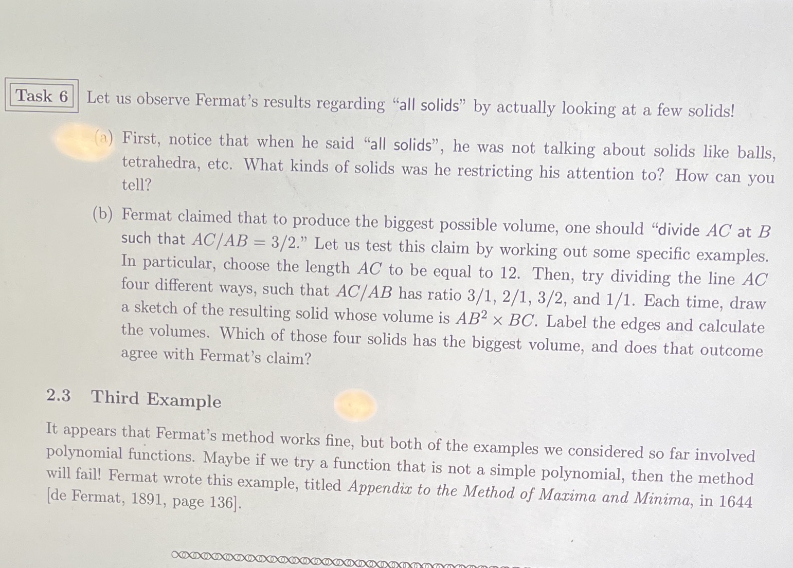 Task 6 Task 6 Let us observe Fermat's