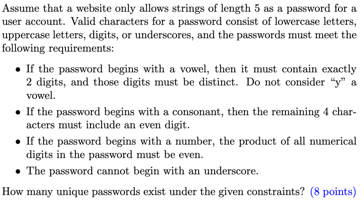 Assume that a website only allows strings of
