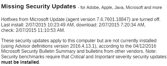 Missing Security Updates - for Adobe, Apple,