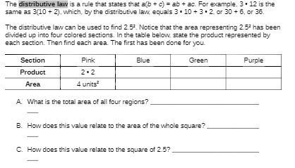 The distributive law is a rule that states that