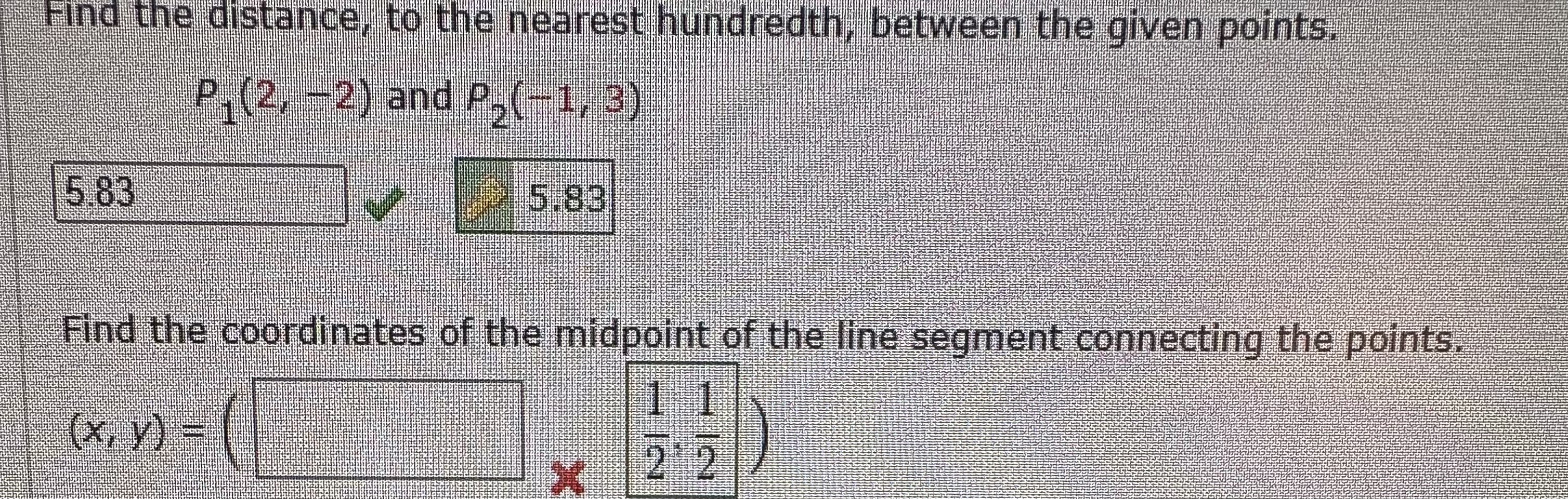 Find the distance, to the nearest hundredth,