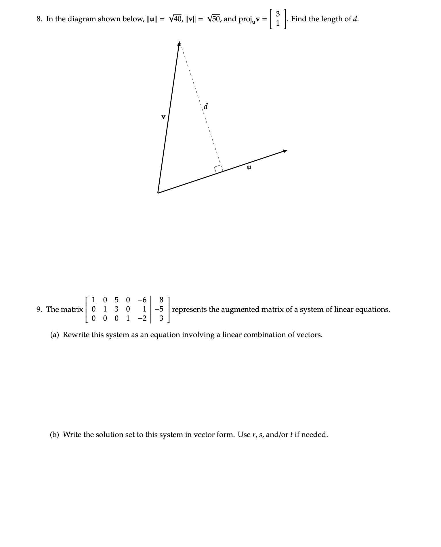 3 1 8. In the diagram shown below, \"u\" = VII0,