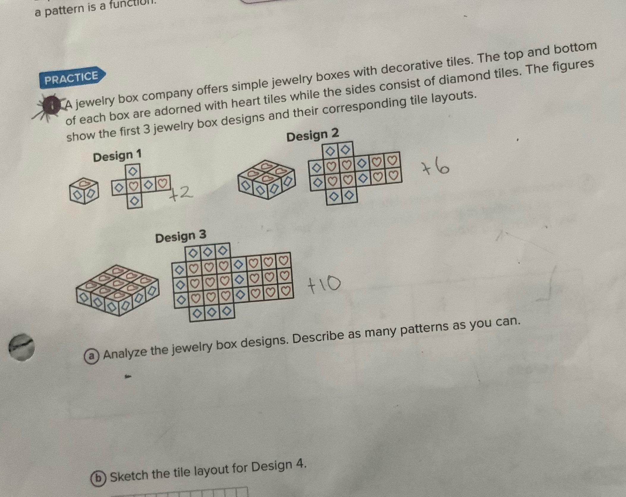 Help me to answer those questions a pattern is a