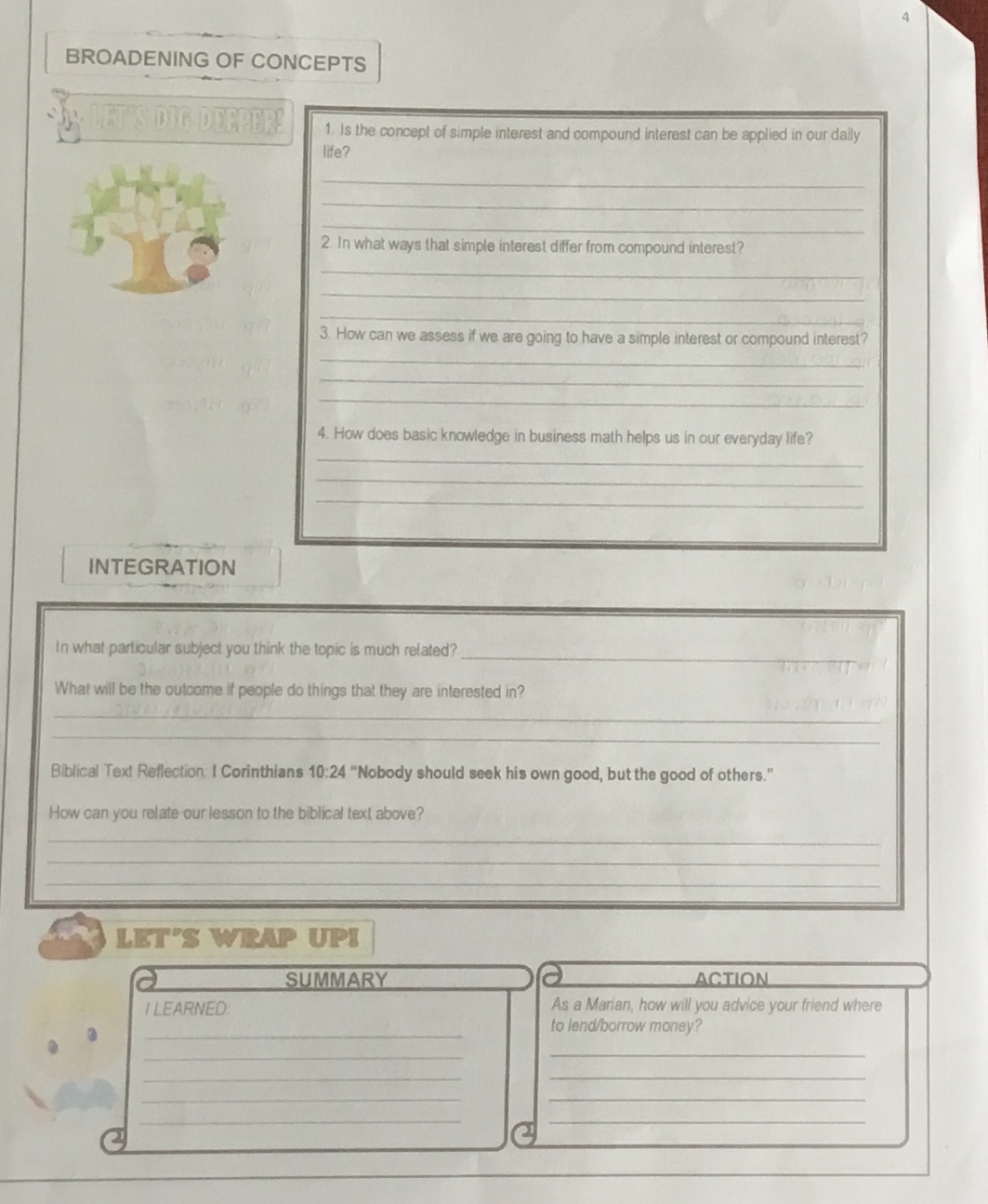 The lesson is all about Simple and Compound