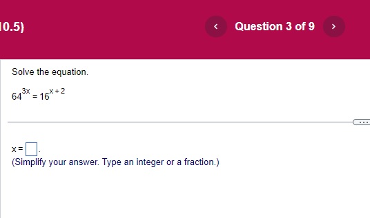 0.5) < Question 1 of 9 Graph the equation on