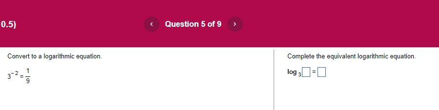 0.5) < Question 1 of 9 Graph the equation on