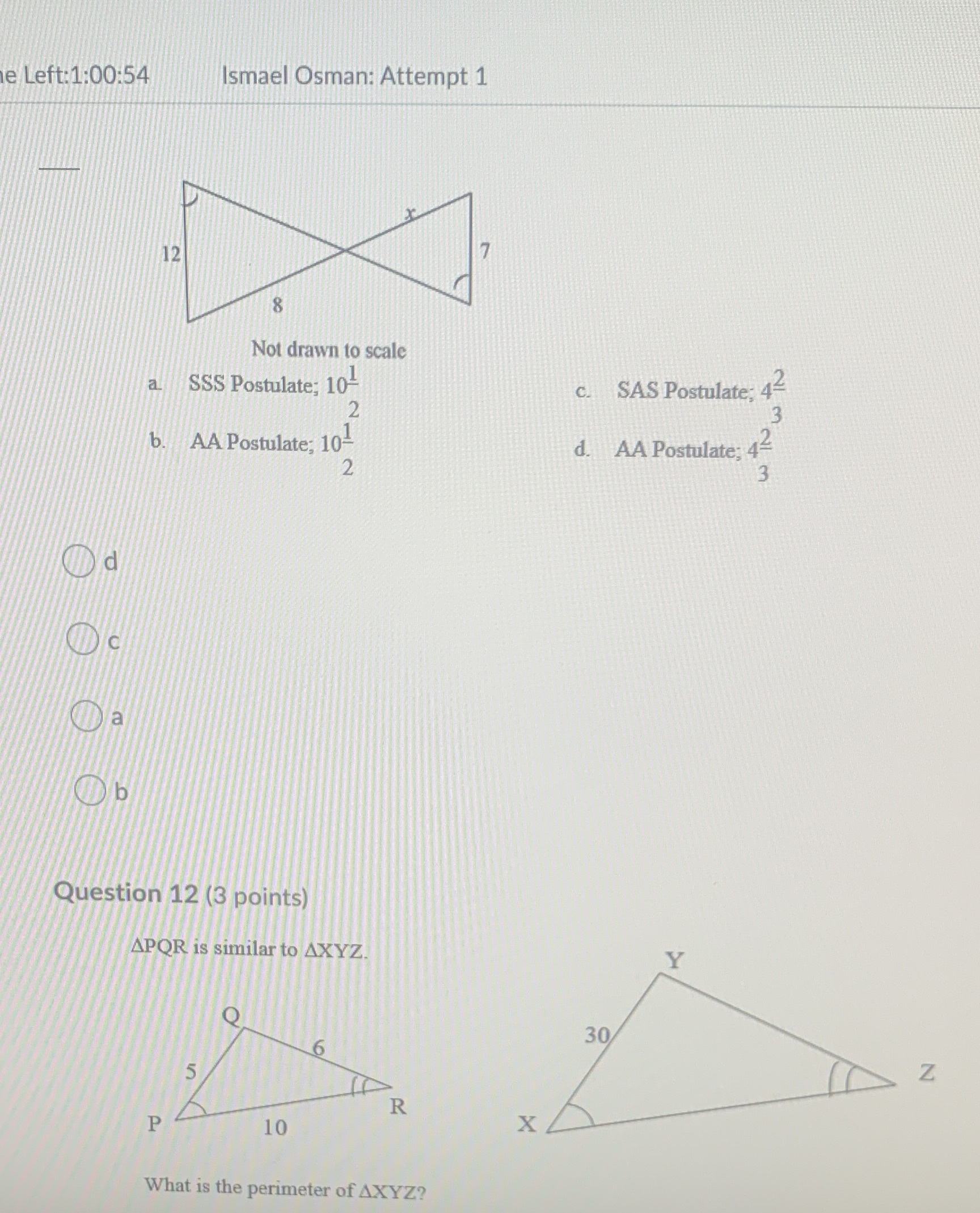 Please answer ASAP thank you e Left: 1:00:54